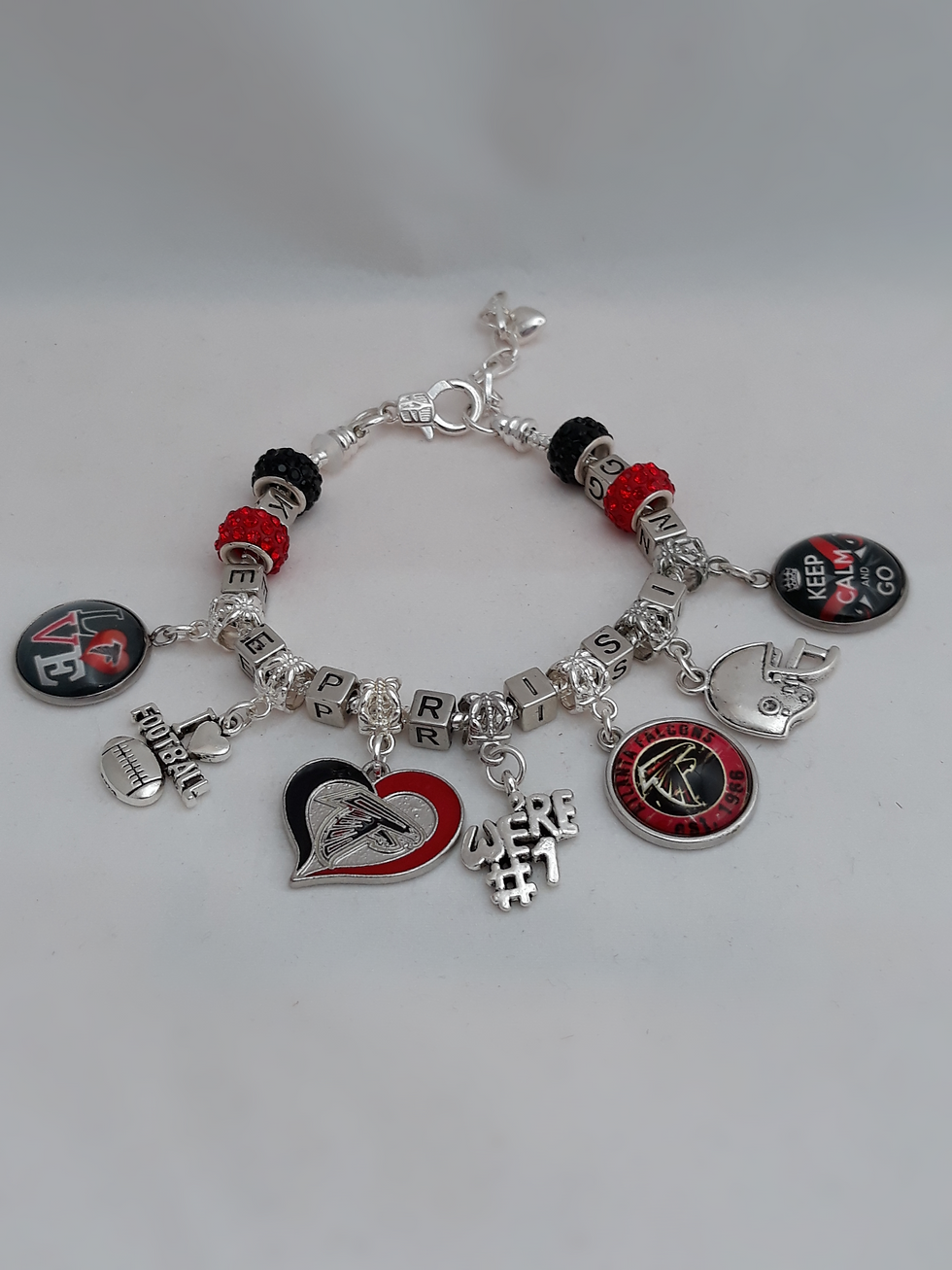 Women Custom Made Sport NFL Atlanta Falcons Team Charm Bracelet