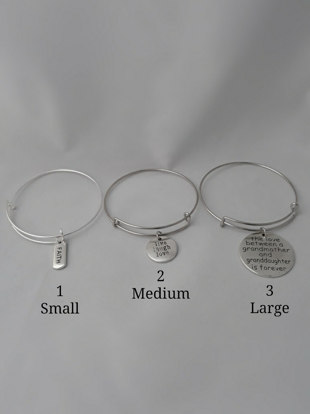 Example of Charm Sizes on Bangles