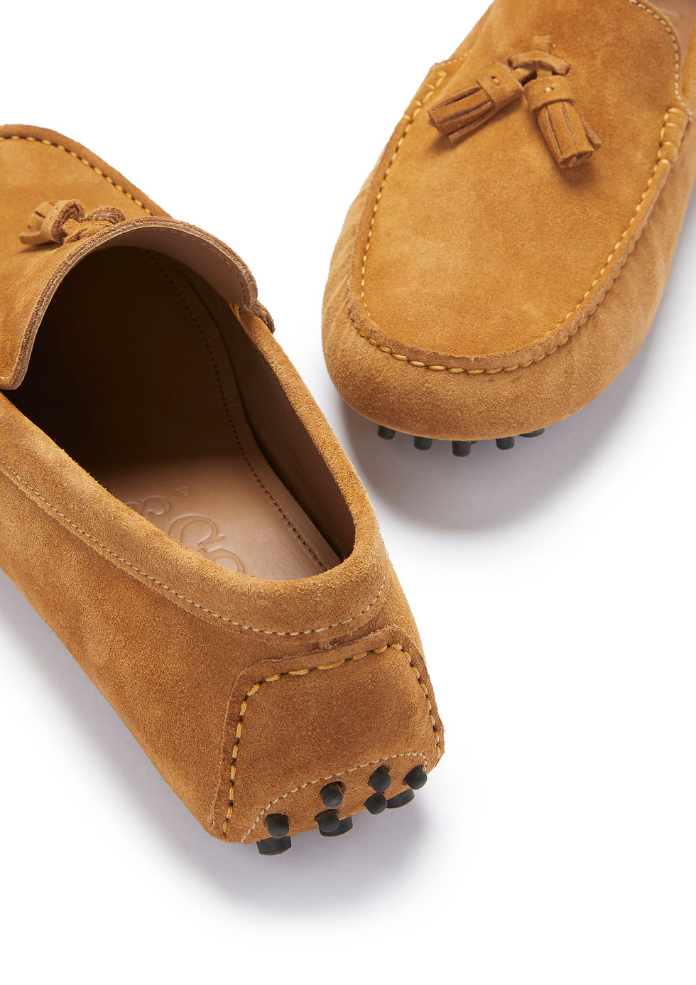 Thumbnail: Tasselled Driving Loafers, Tobacco Suede