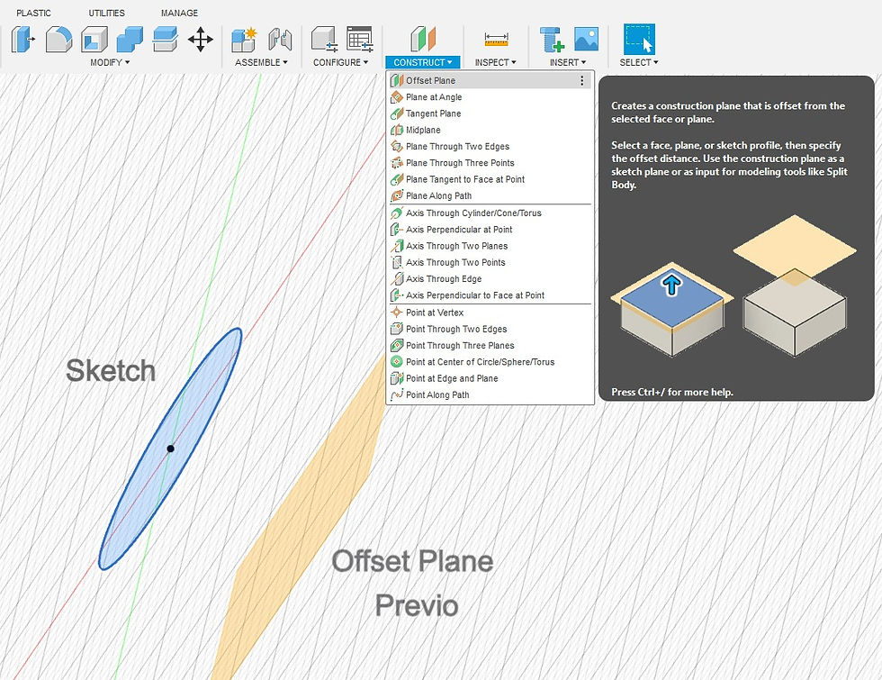 fusion 360, autodesk, fusion 360 construct, fusion 360 offset plane, fusion 360 plano, fusion 360 construccion, fusion 360 sketch