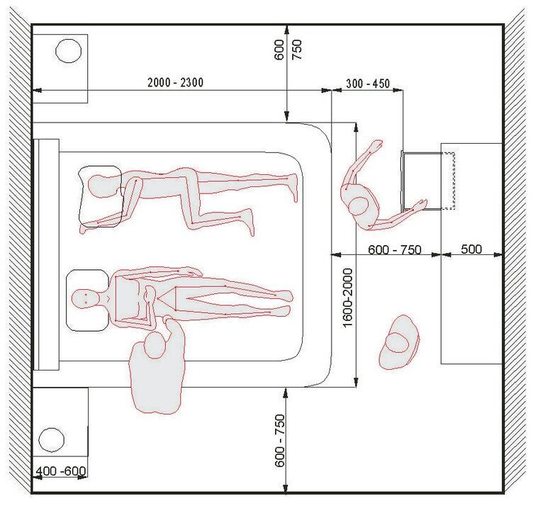 креслення ергономіки на плані спальні