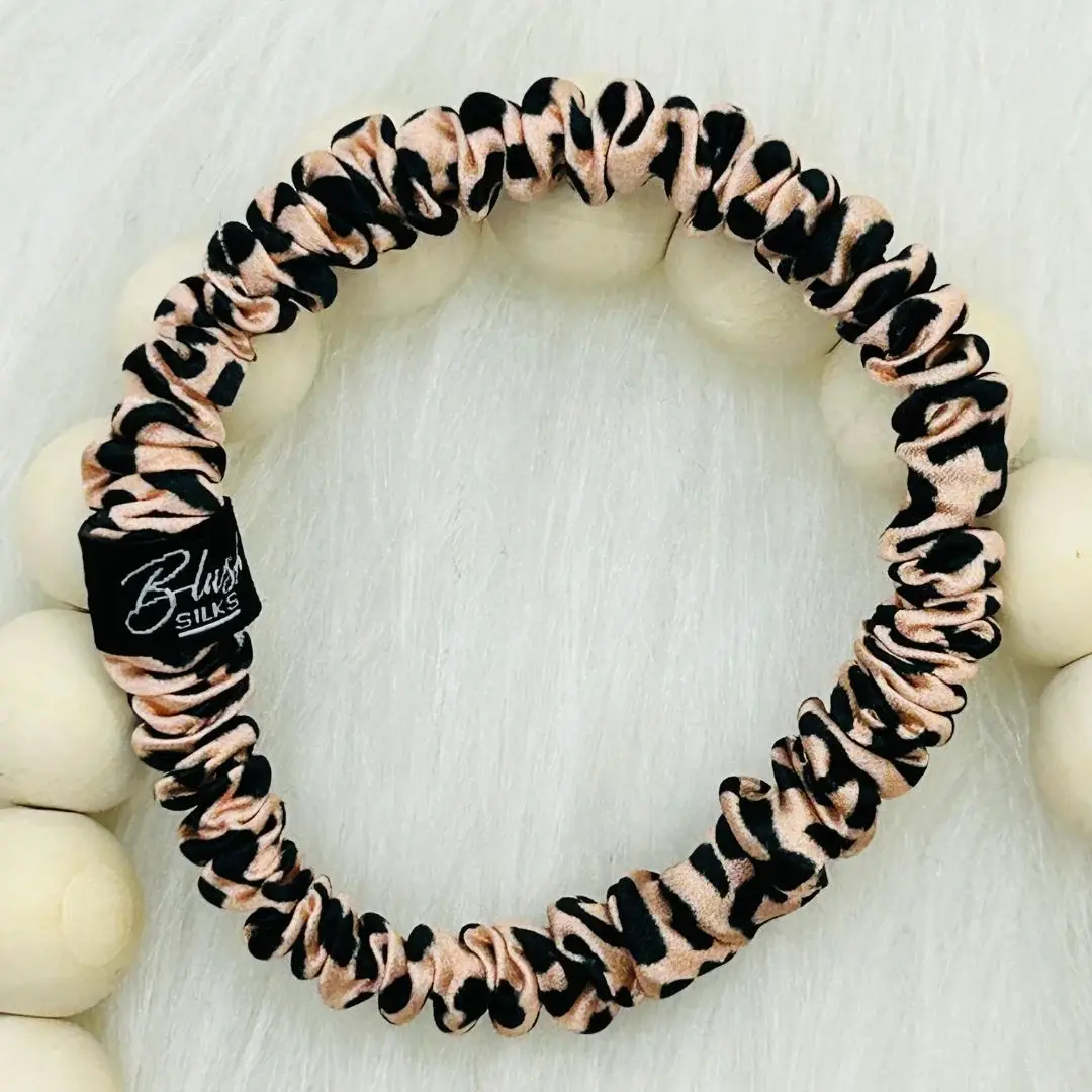 Blush Silks - Mini Scrunchie - Leopard