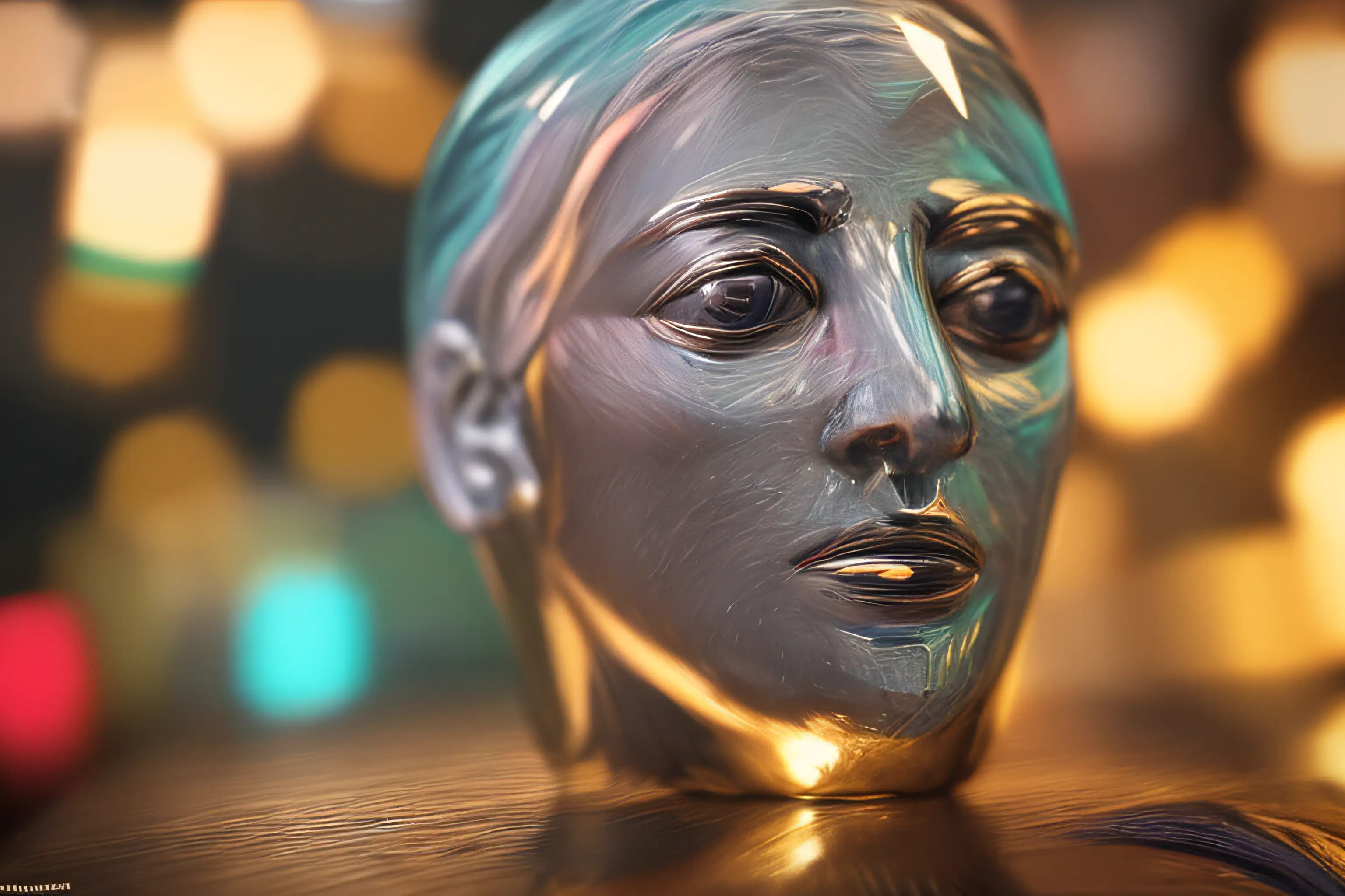 Visages of Light Art Collection Bruno Bez Evolving Face Statue 