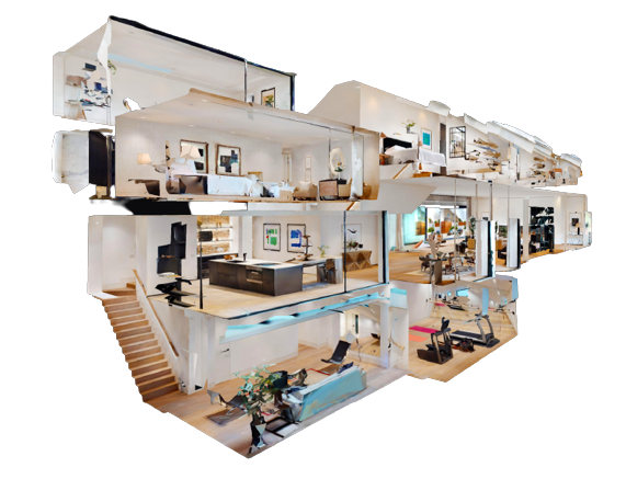 Dollhouse-visning av en bolig med Matterport 3D-skanning