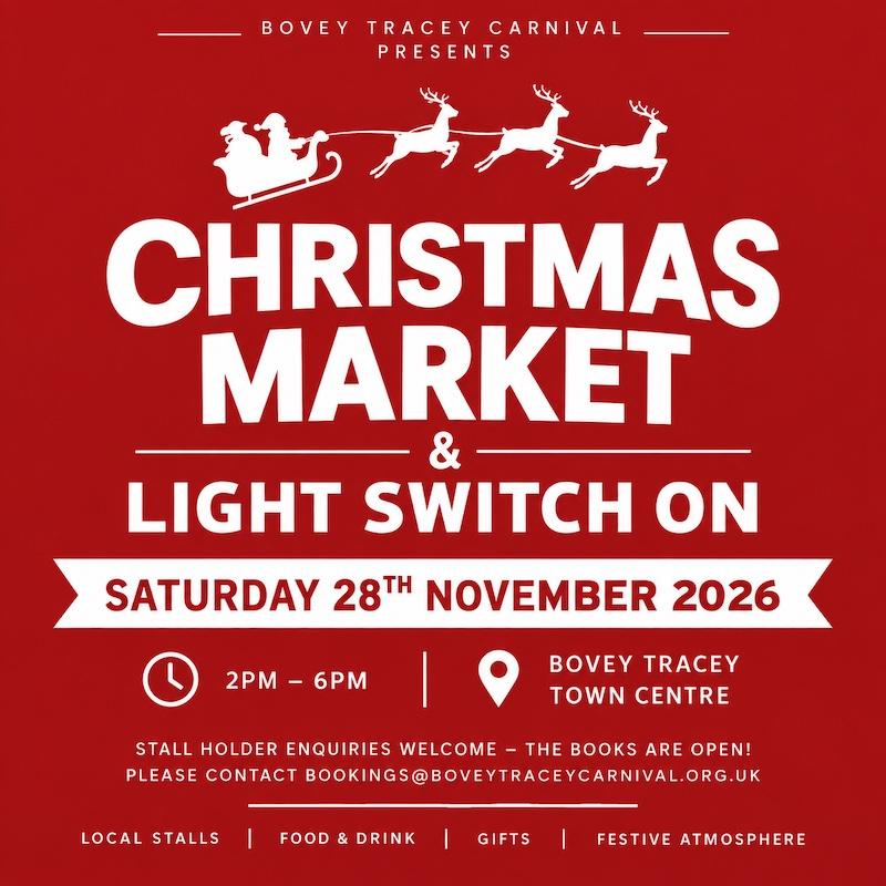 Bovey Tracey Christmas Market & Lights Turn On 2026