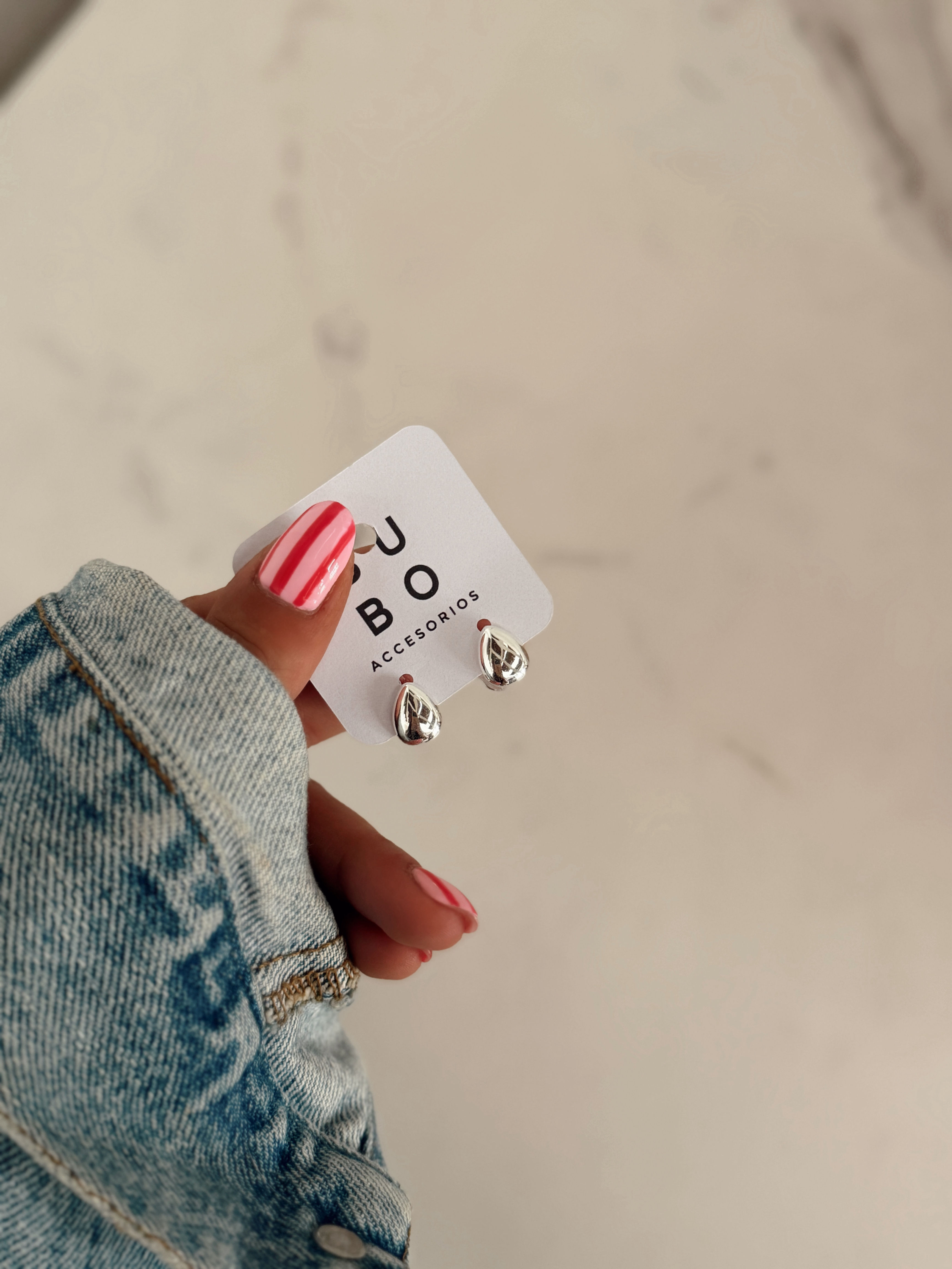 AROS DROP ENCHAPADO EN Plata 