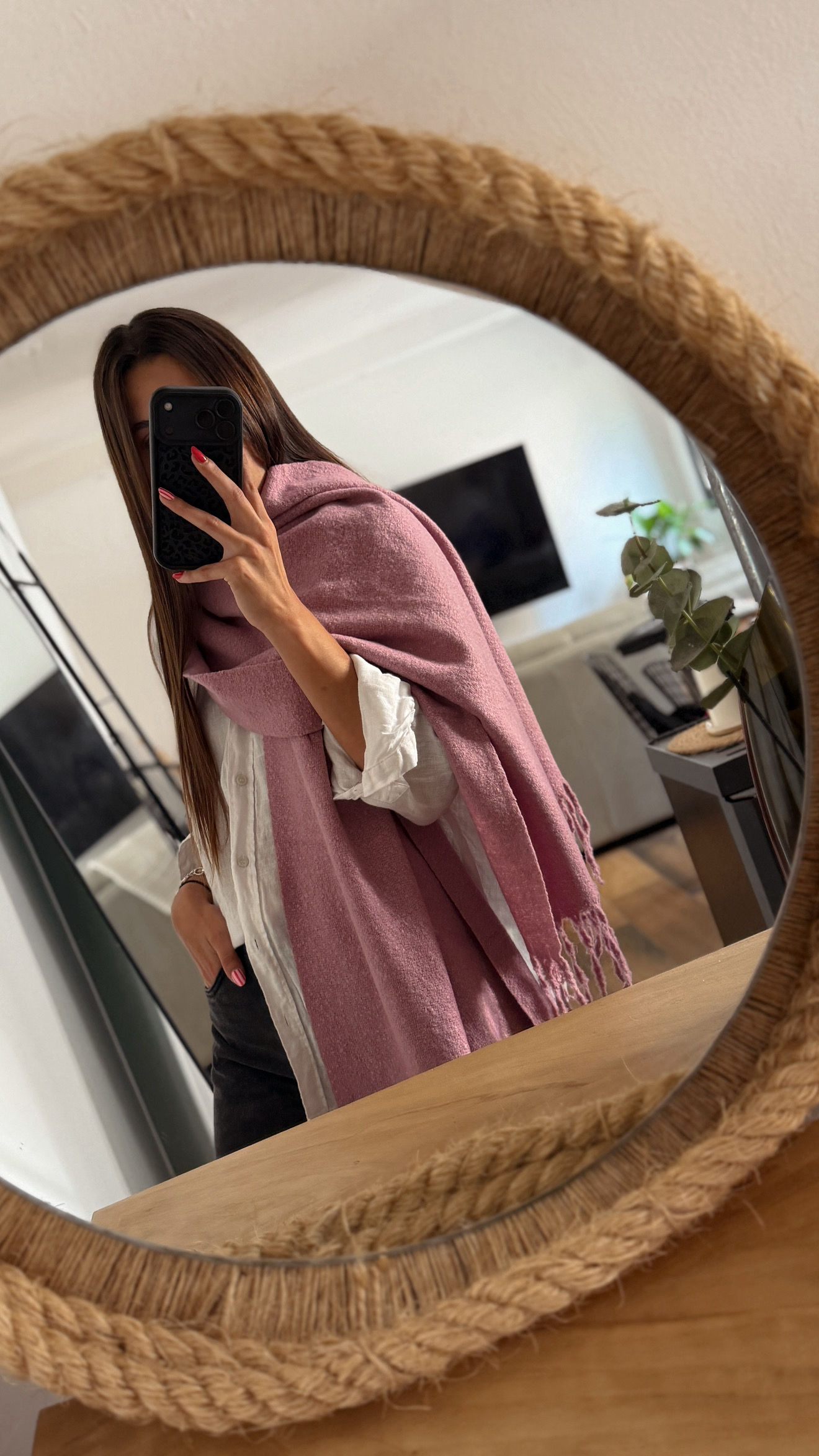 BUFANDA ROSA LILA
