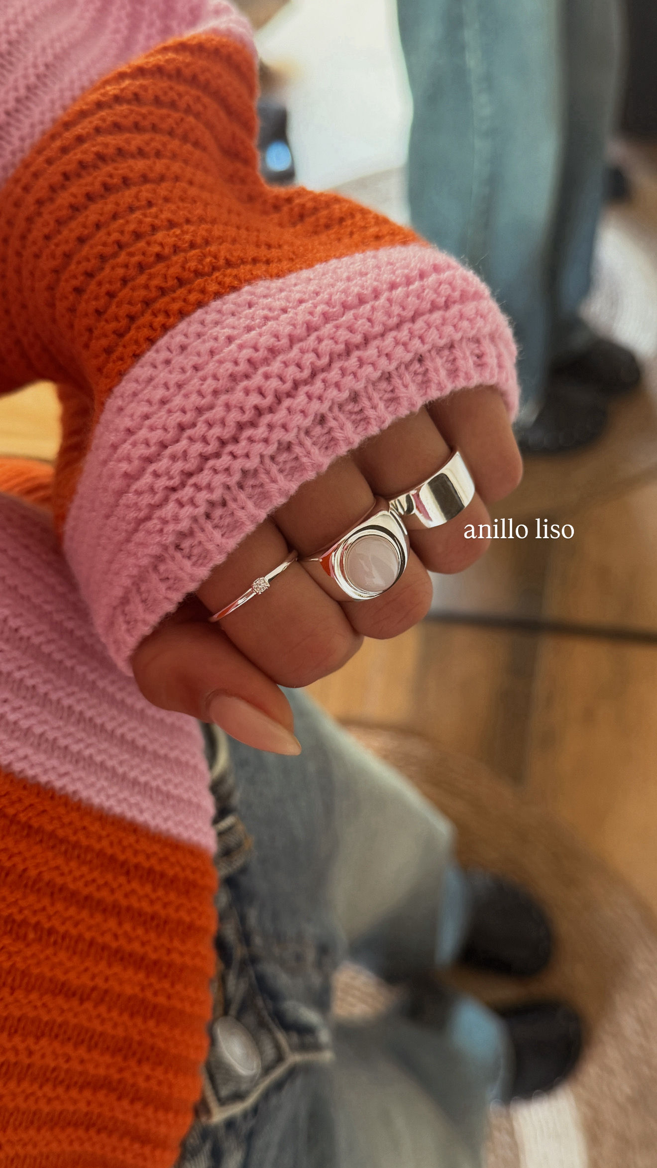 ANILLO LISO TALLE 16 17 mm acero blanco 