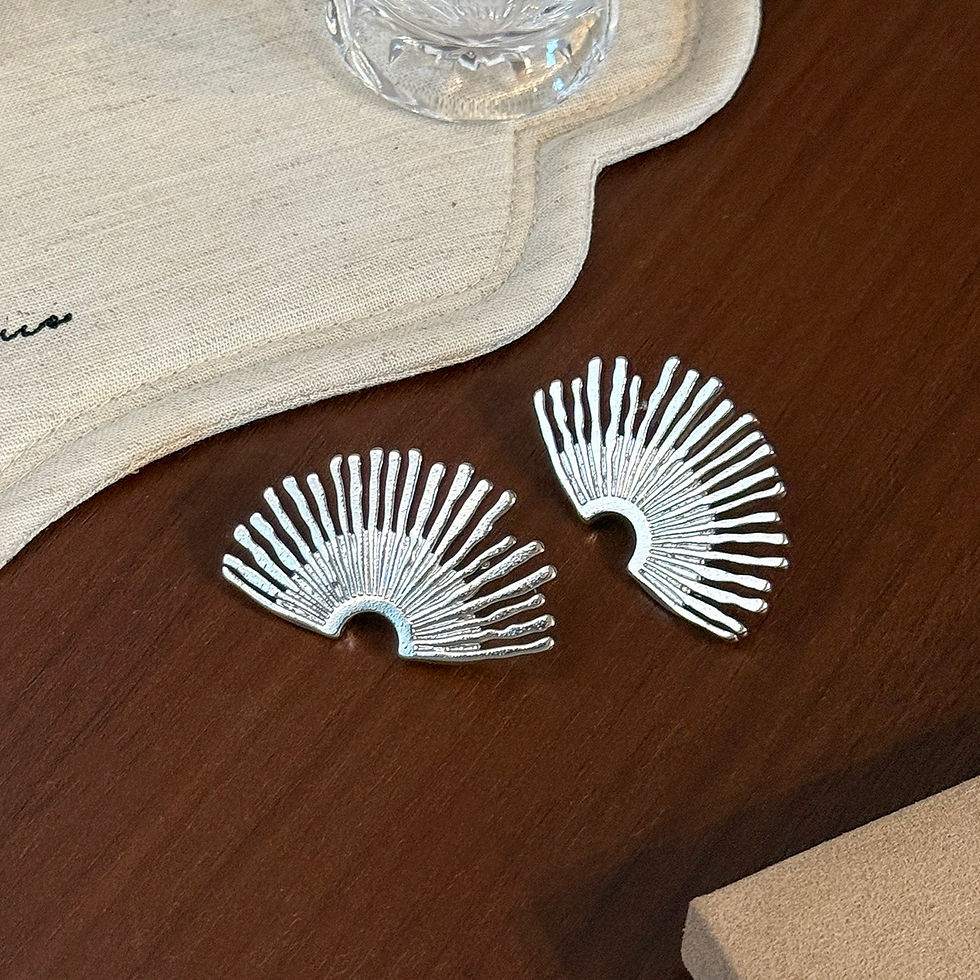 Miniatura: CARAVANAS BIJOU ABANICO ( plateado y dorado) 