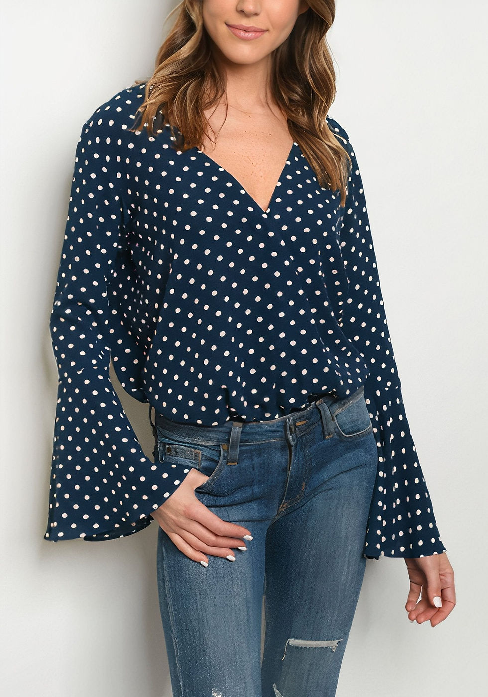 Thumbnail: Bell Sleeve Dots Bodysuit