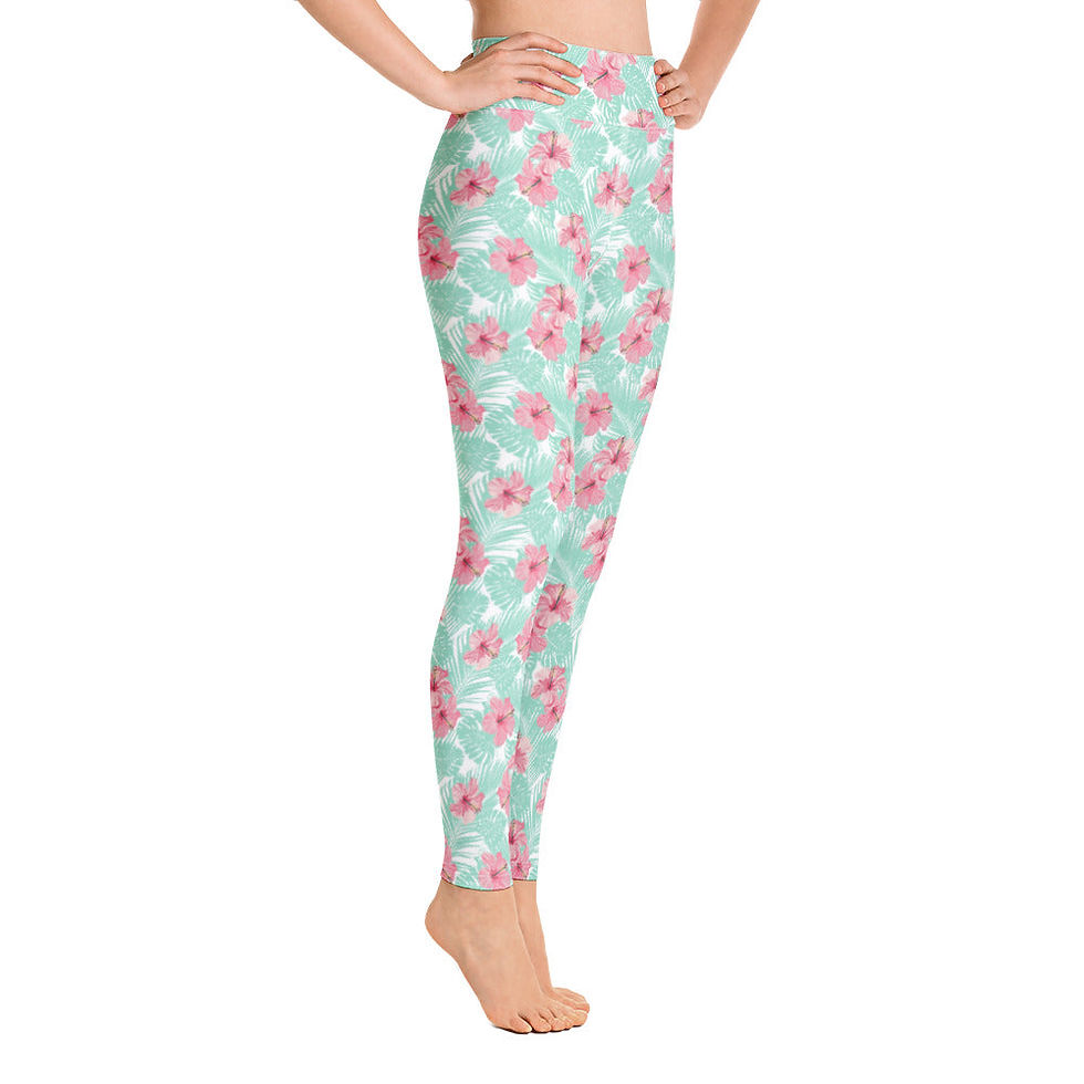 Thumbnail: Women's Tropical Island Floral Yoga Leggings