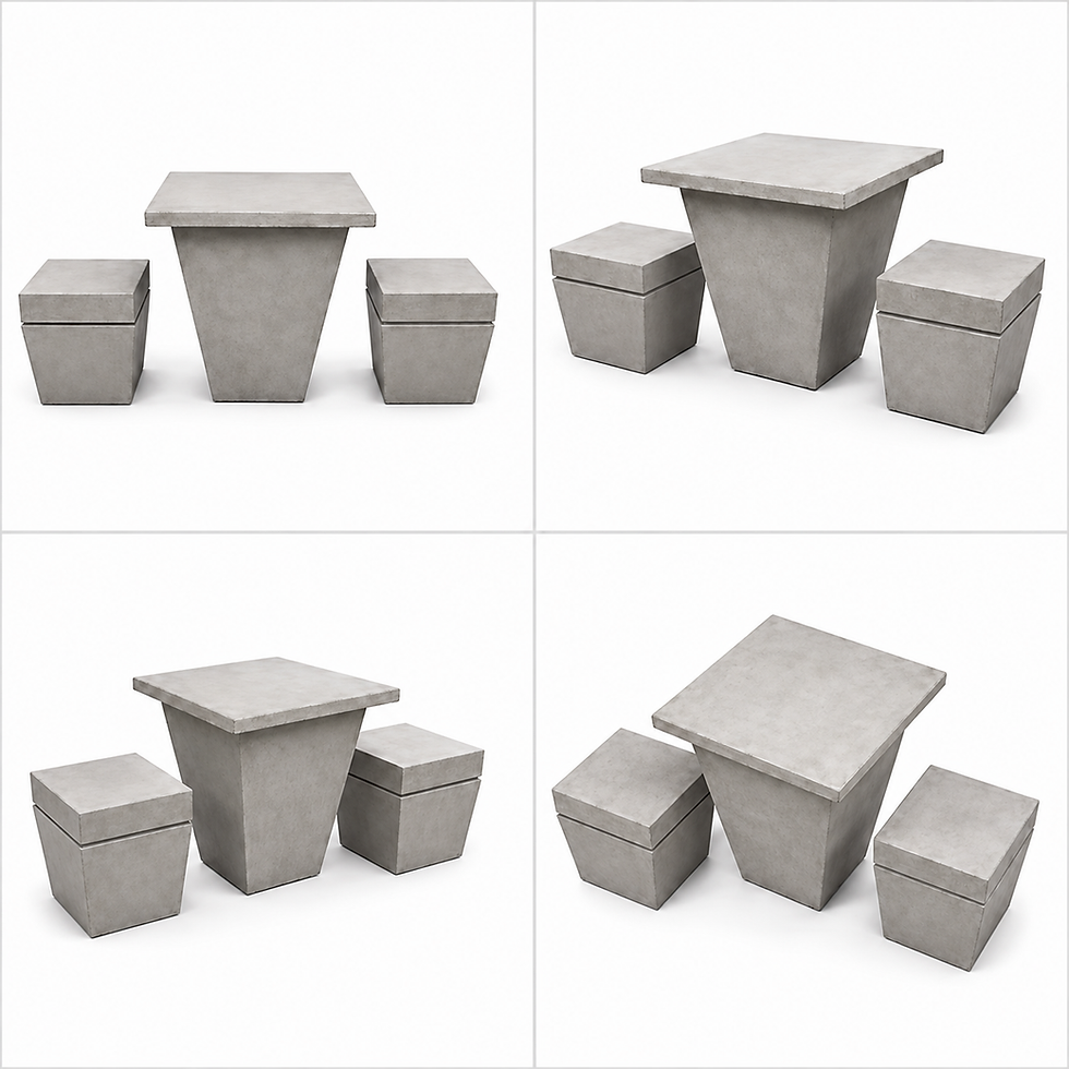 Miniatura: Conjunto Mesa K-mi lisa/ajedrez con 2 bancos