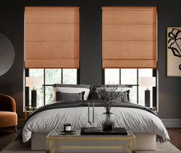 Bedroom roman blinds