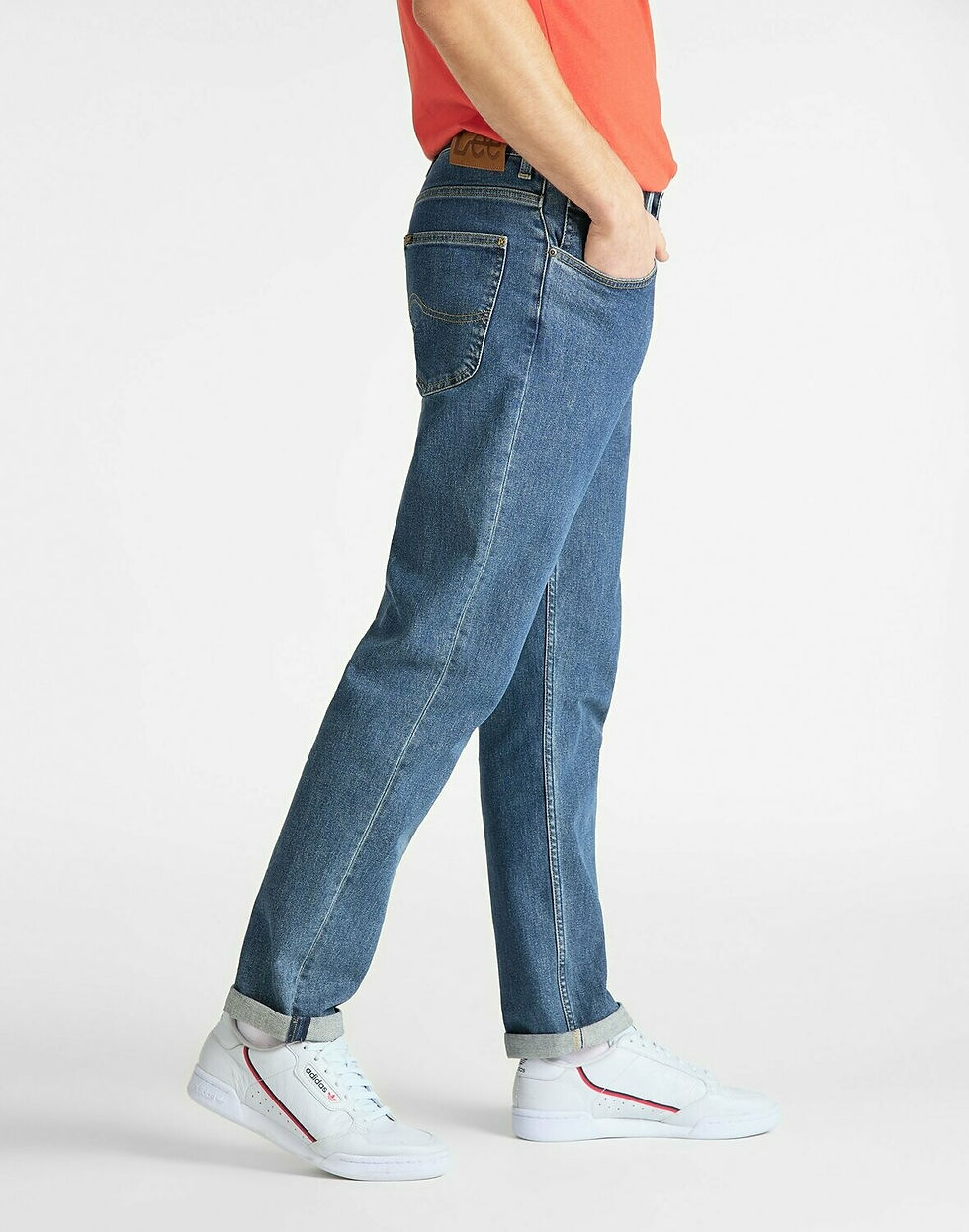 Thumbnail: Side view of blue Lee jeans