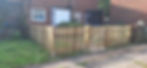 Pointed top palisade fencing wooden morticed with gate