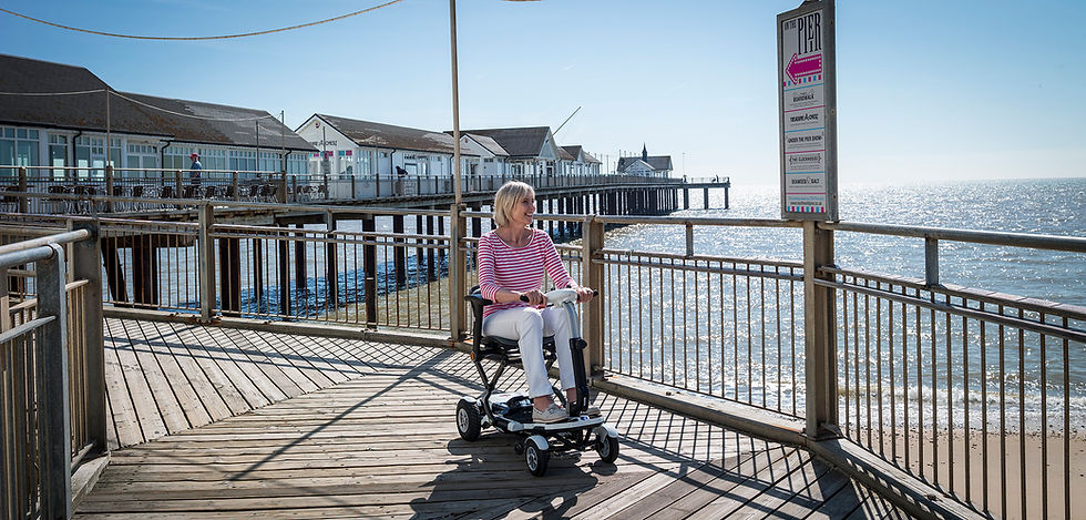 Woman on scooter