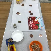 table with crafts materials