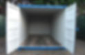 open blue shipping container