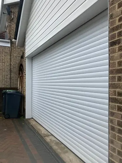 white roller shutter garage doors