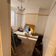 Living room space renovation in progress