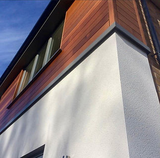Rendered house clos up corner section