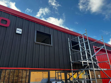 Cladding on side of building