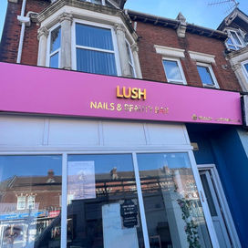 Pink and gold 3D shopfront sign