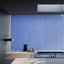Blue vertical blinds