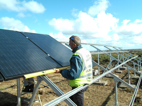 Commercial solar panel installation