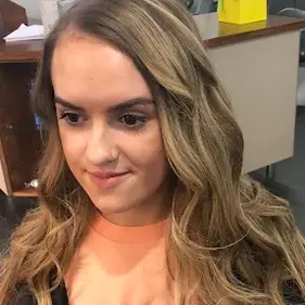 Woman getting her hair done