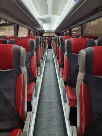 Red and grey luxury coach seats