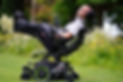 Powered wheelchair leaning back