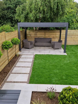 Pavement and garden sitting area