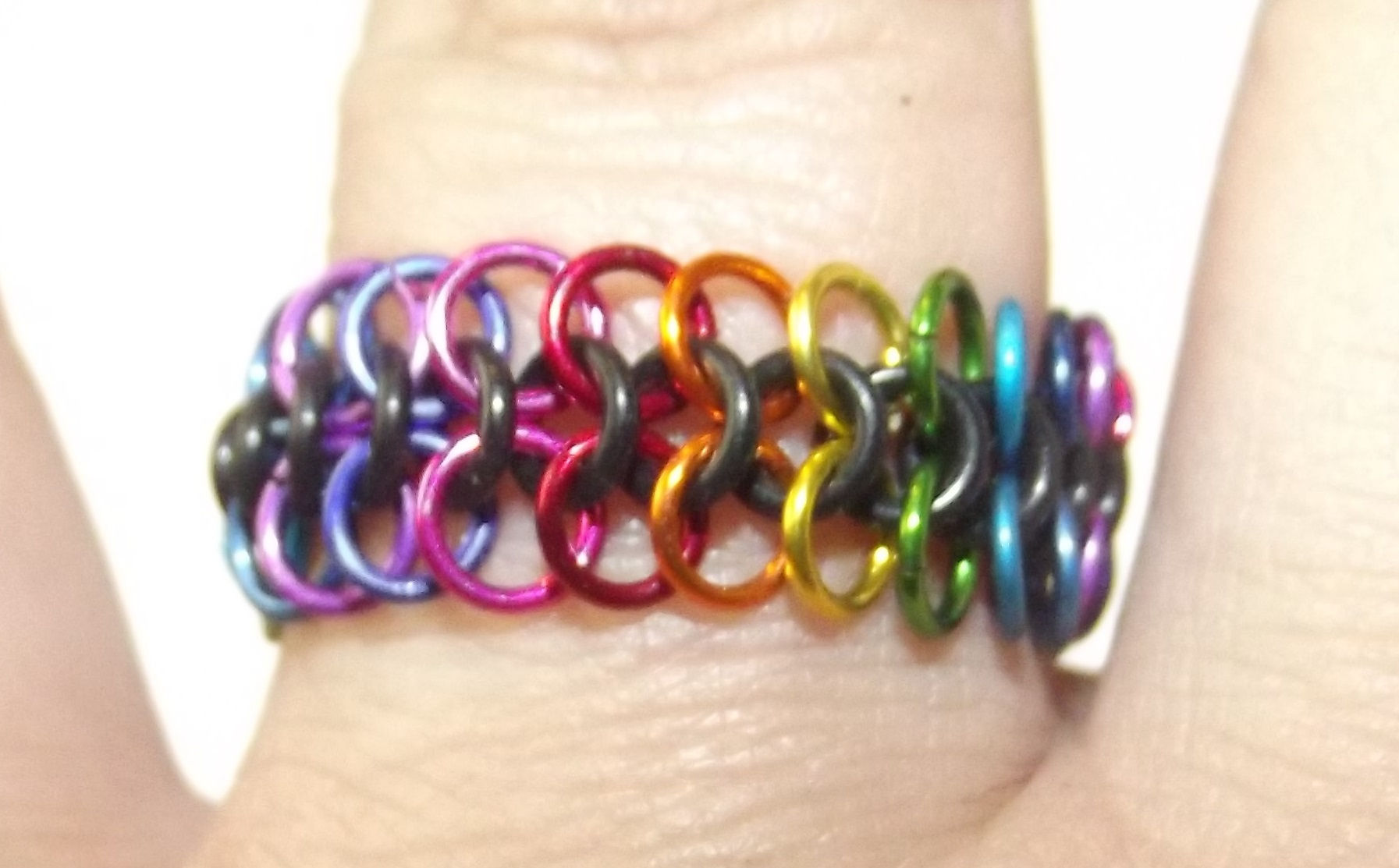 Rainbow Pride Chainmaille Ring