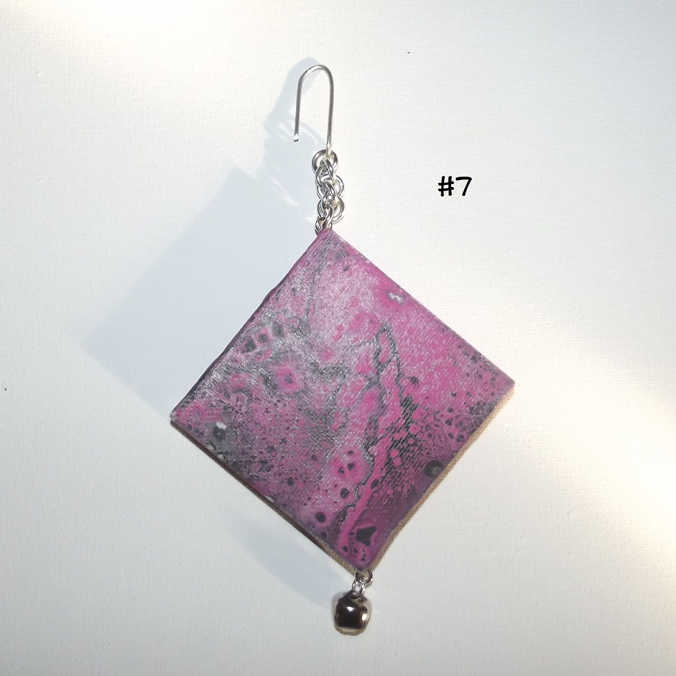 Thumbnail: Christmas 2.75" Square Fluid Art Ornaments