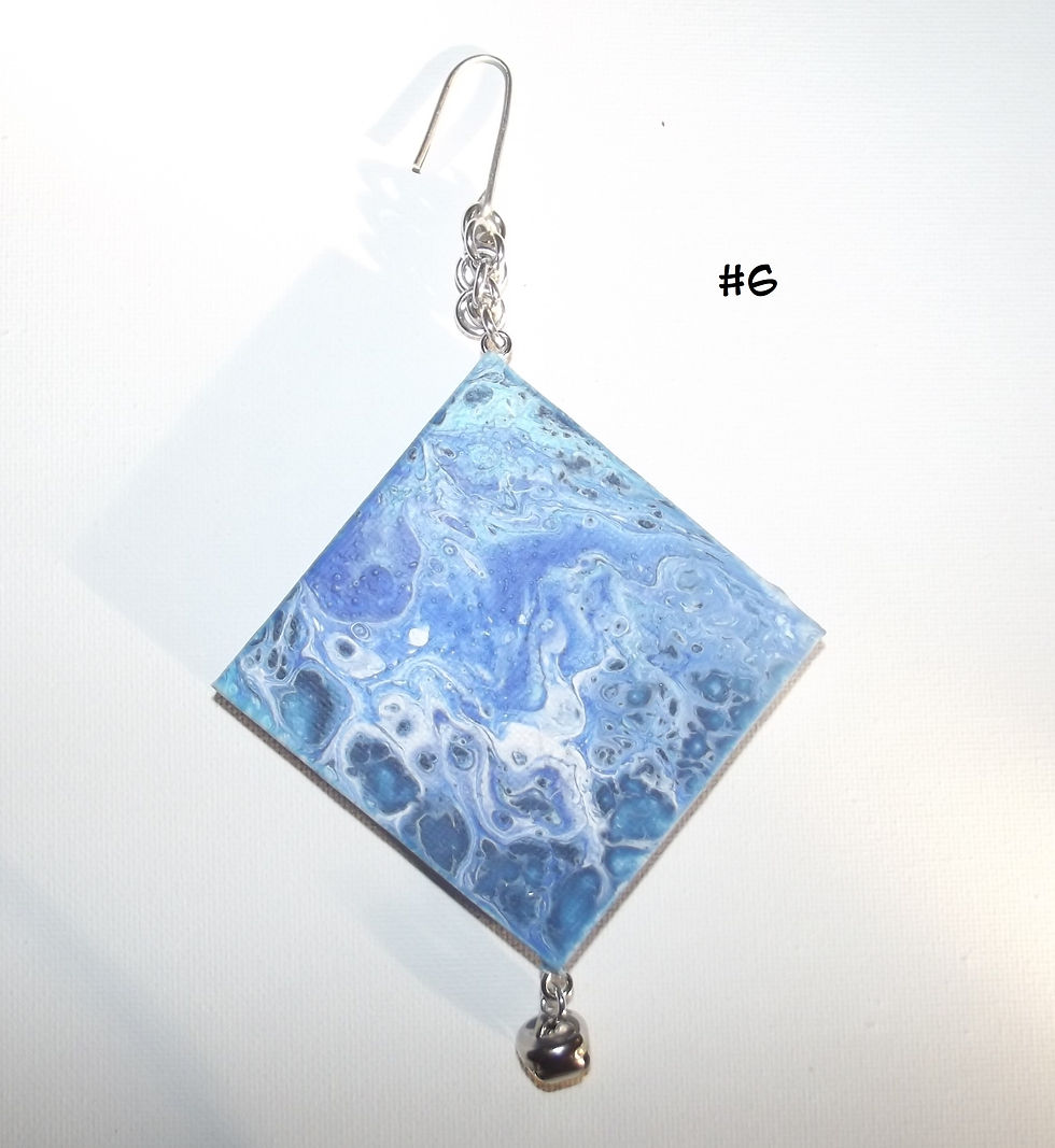 Thumbnail: Christmas 2.75" Square Fluid Art Ornaments