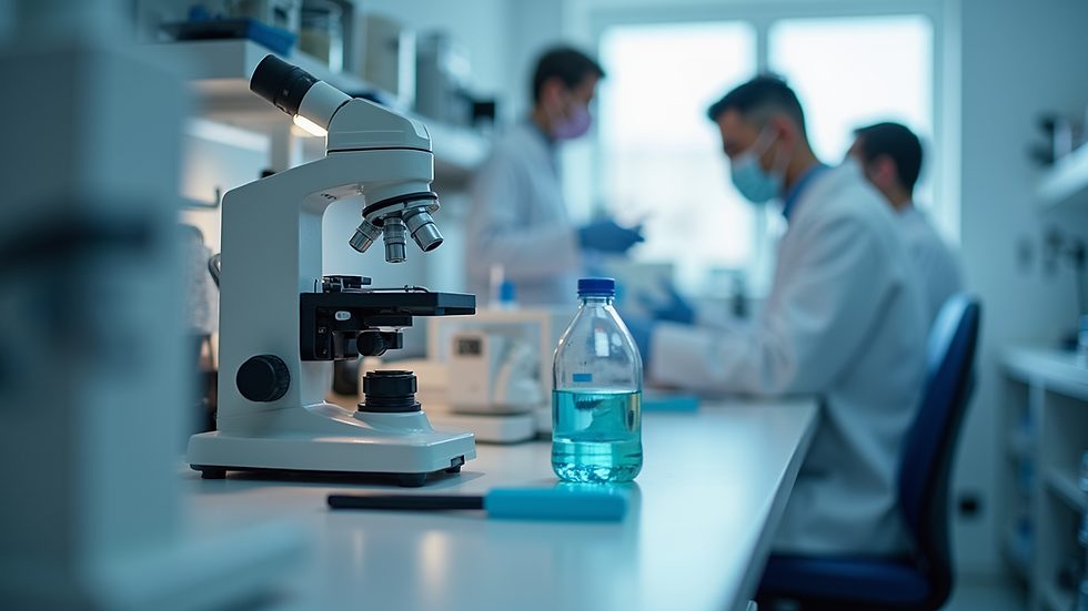 Close-up view of laboratory equipment used in thyroid disease research