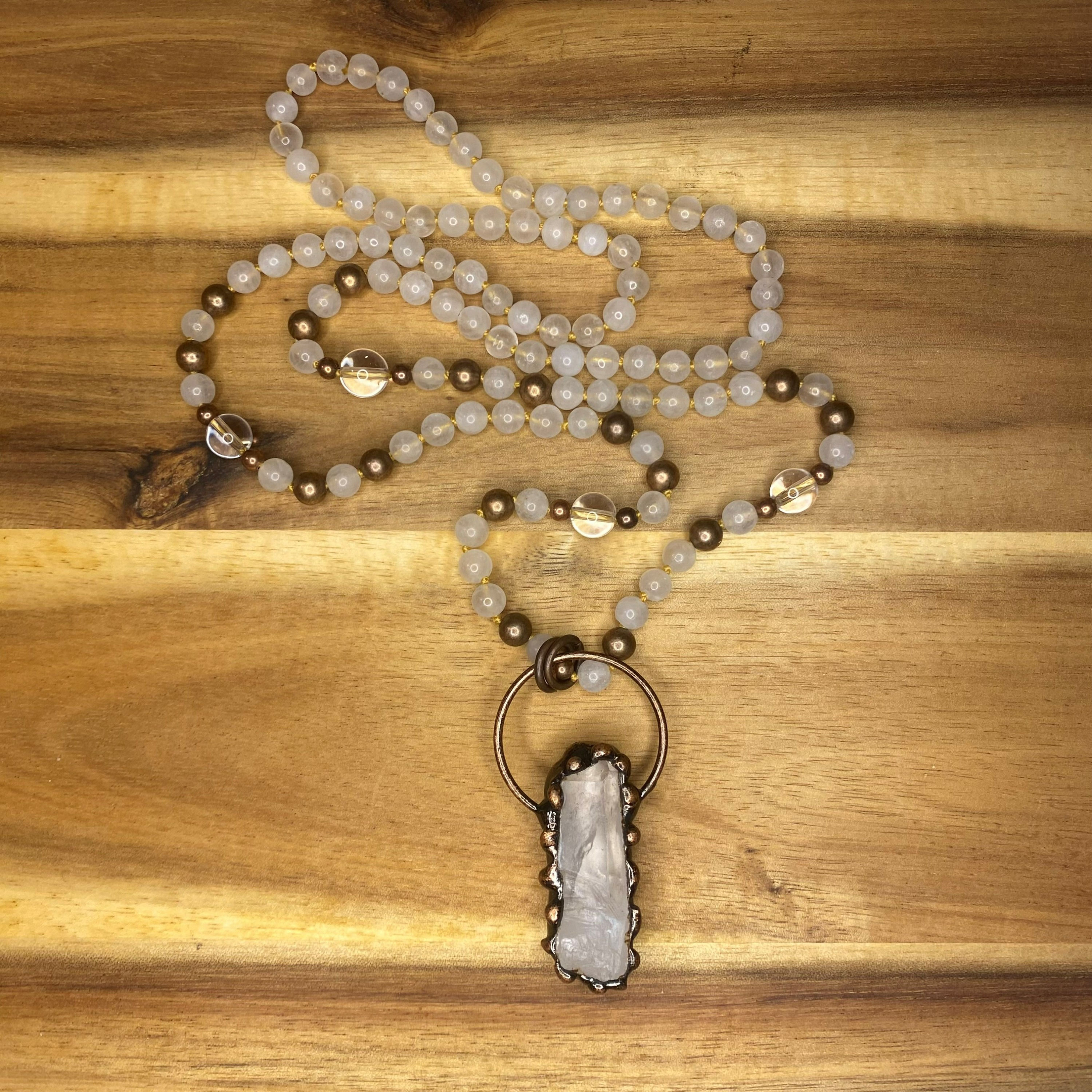 Quartz Mala Inspired Necklace
