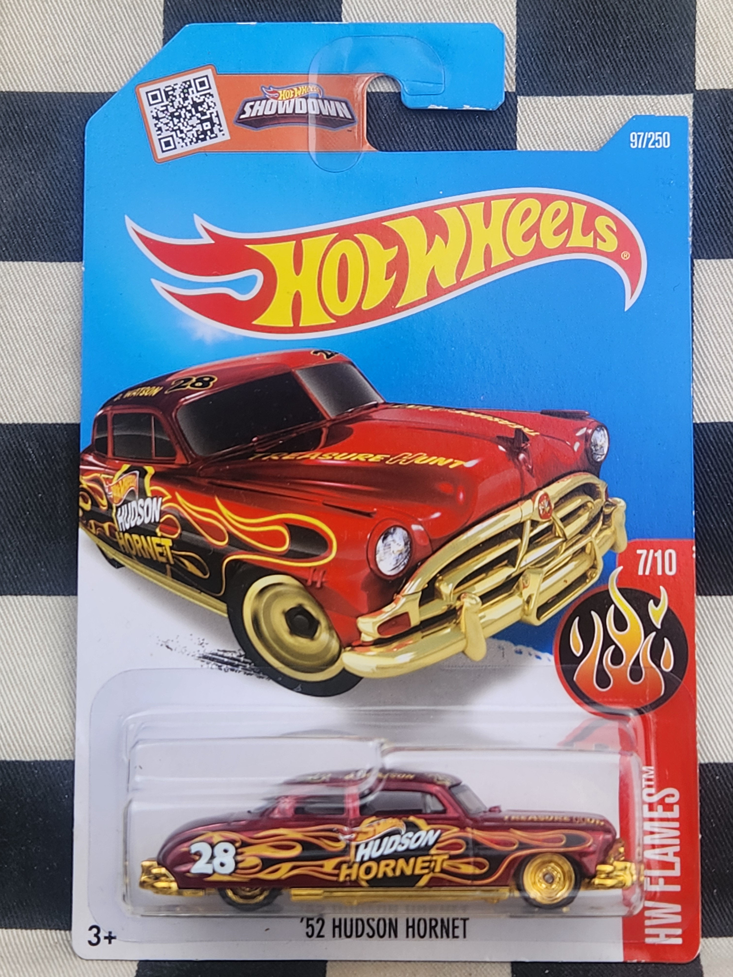 Hot Wheels 2016 Flames SUPER TREASURE HUNT 52 Hudson Hornet
