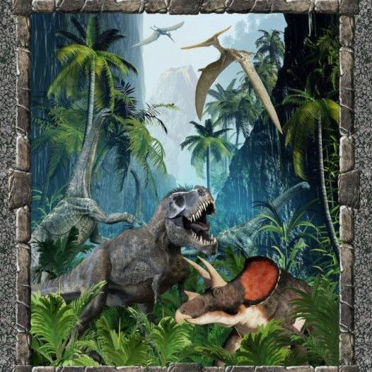 Gray Dinosaur Panel