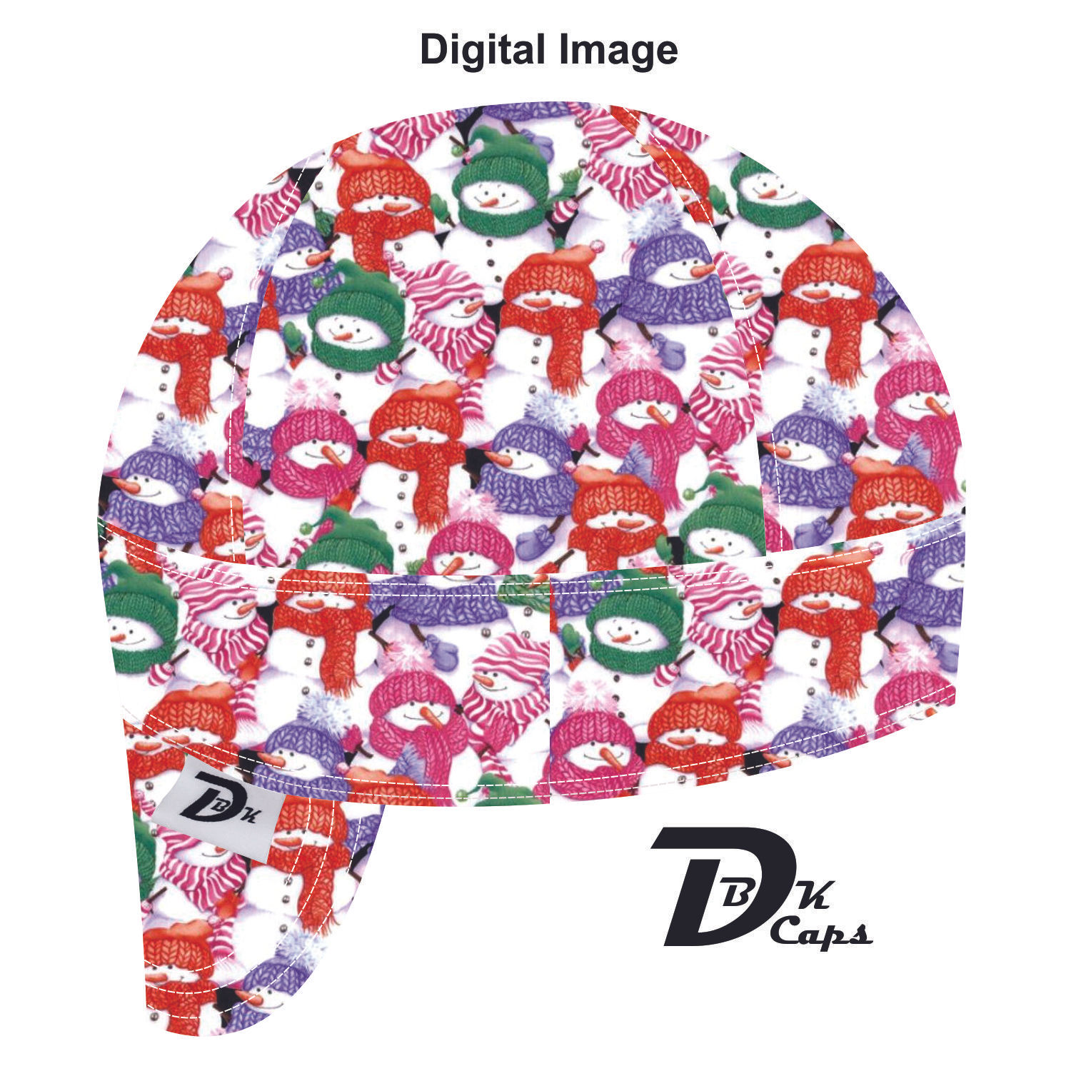 White Snowman Welding Cap