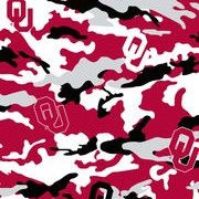 Red OK State Camo Fabric
