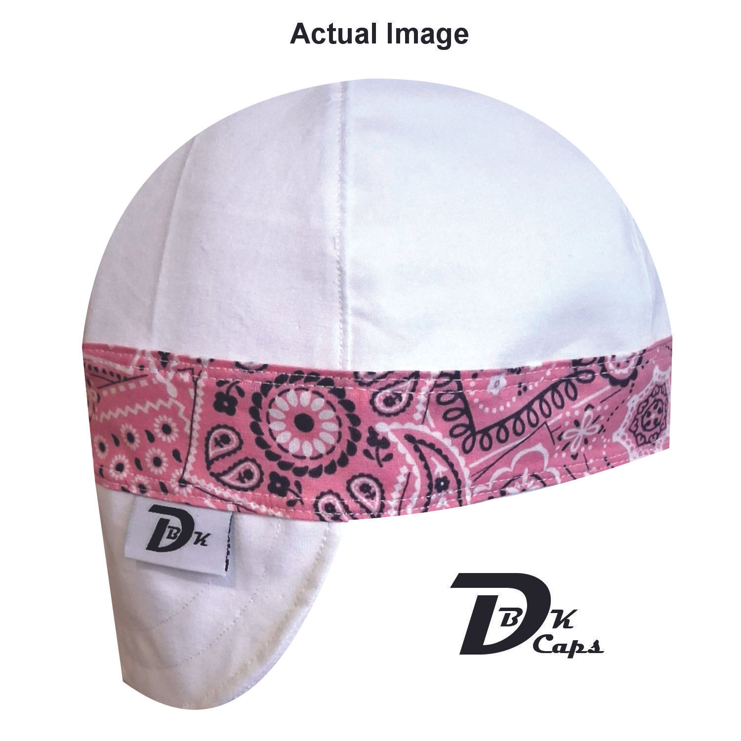 White Solid Pink Bandana (Light) Band Welding Cap
