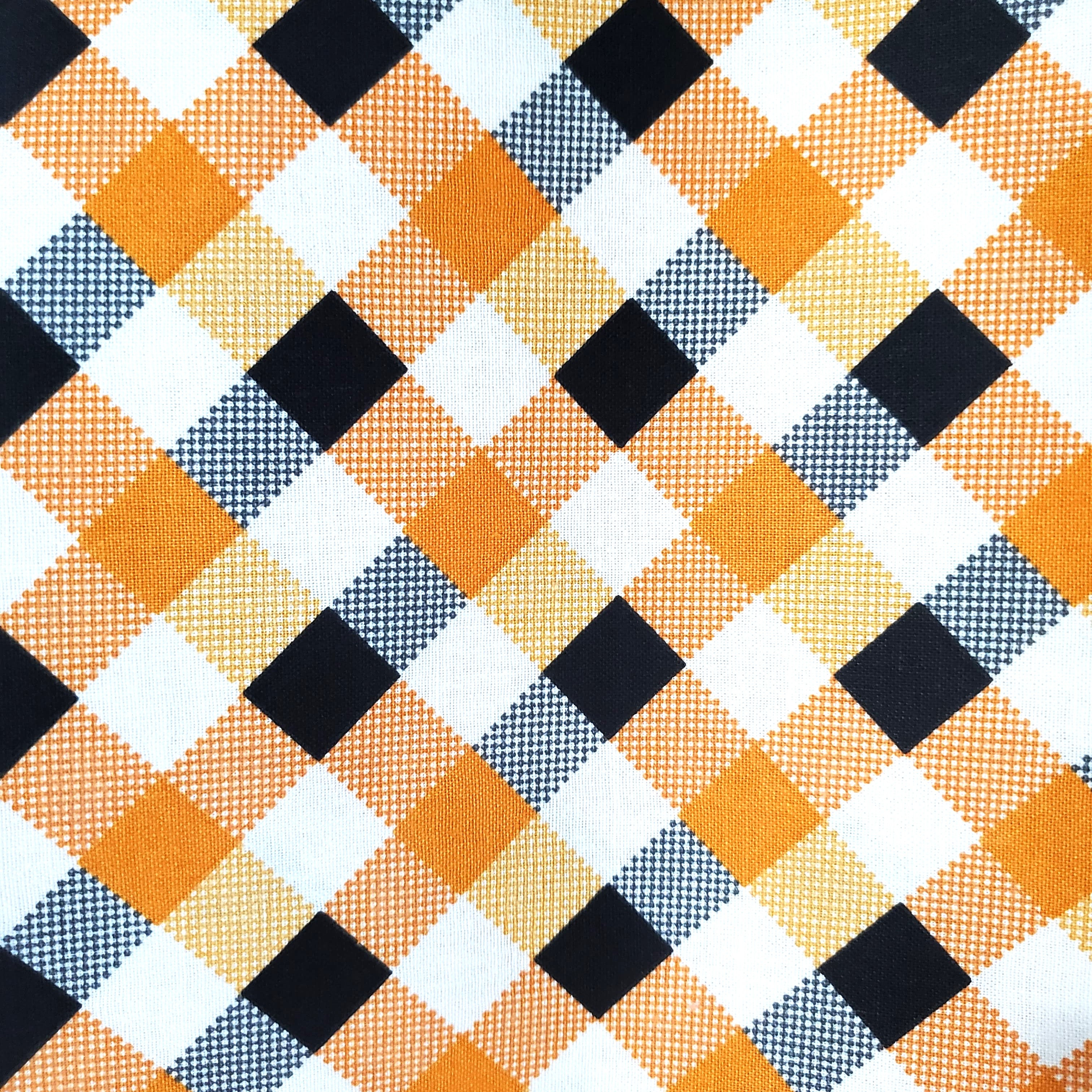 Orange Check Fabric