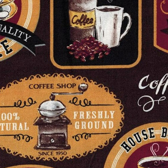 Brown Morning Coffee Fabric