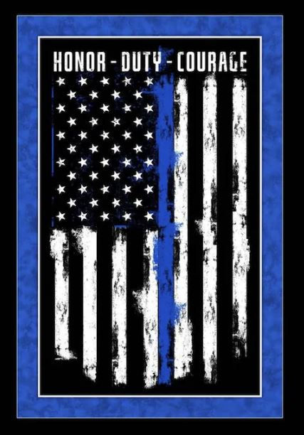 Blue Honor Duty Courage Panel