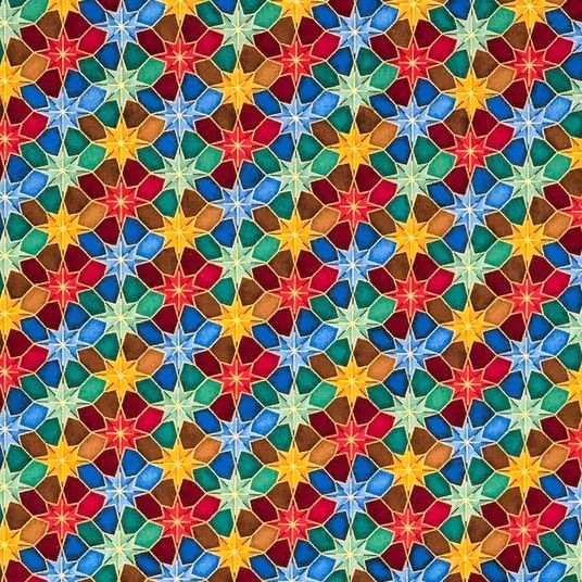 Red Bethlehem Star Fabric
