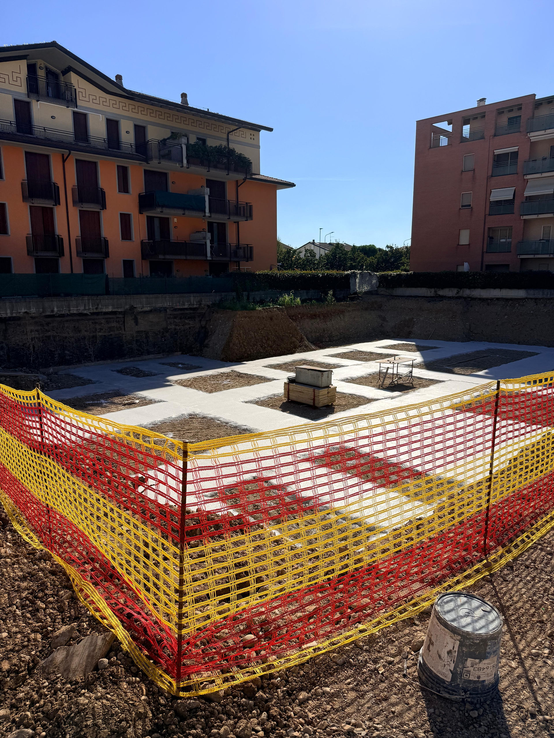 Piano di posa delle future fondazioni della Palazzina B a Park City Dalmine