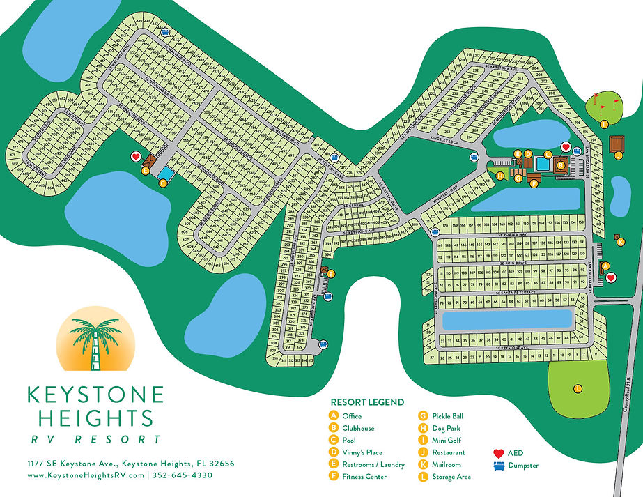 Keystone Heights RV Resort Map