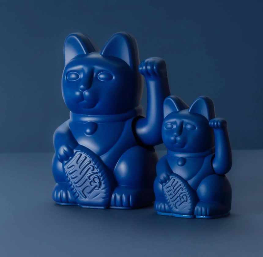 Miniature : Maneki Neko Mini | Bleu Foncé